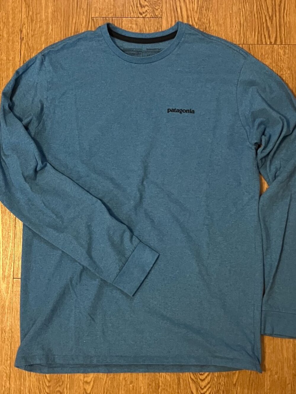 Patagonia Shirt Mens M Long Sleeve Trout Protect Our Home Water Blue Sustainable - Picture 2 of 7